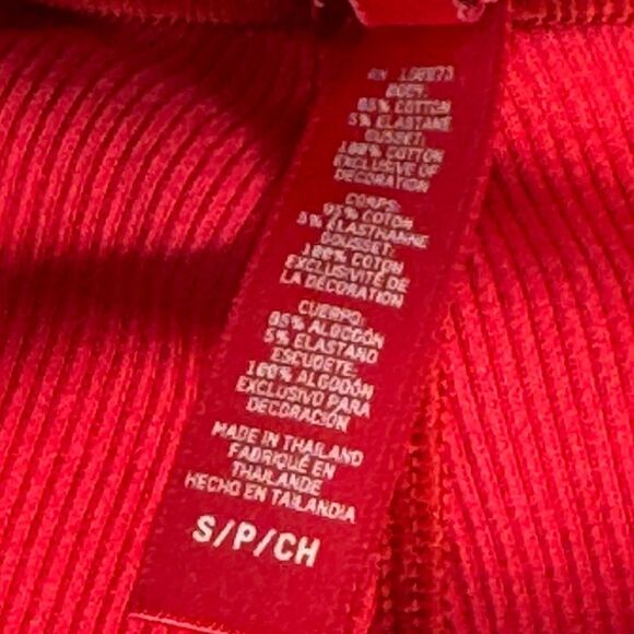 SKIMS Red Cotton Rib Knit High Rise‎ Leggings Sz S - Picture 6 of 7